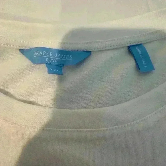 DRAPER JAMES RSVP White Embroidered Tee  (Size XXL) - Picture 9 of 11